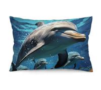 STVNKML Dolphins Pillow Covers 12 "x20 Double-Sided Soft Plush Pillowcase Square Cushion Case with Hidden Zipper for Sofa Bed Chair, Farmhouse Holiday Decor, Home Gift