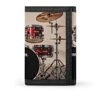 STVNKML Drum Set-standard Wallet Men's Trifold Wallet And Coin Pocket Slim Card Holder Wallet for Men Money Clip