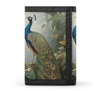 STVNKML Elegant Colorful Peacock Wallet Men's Trifold Wallet And Coin Pocket Slim Card Holder Wallet for Men Money Clip
