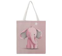STVNKML Elephant Canvas Tote Bag for Women Cute Stylish Shoulder Bag Reusable Shopping Bags for Daily