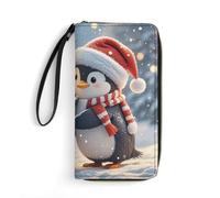 STVNKML Embracing Penguins Womens Wallet Leather Coin Purse Clutch Wristlet Travel Long Wallets Card Organizer, Embracing Penguins, 19.7x10.5cm