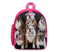 STVNKML English Bulldogs Backpack 12.6 Inch Casual Daypack with Multi-Pockets BookBag for Daily Essentials, Pink, One Size