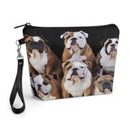 STVNKML English Bulldogs Travel Makeup Bag Large Capacity Toiletry Bag with Handle - Waterproof PU Leather Cosmetic Organizer Bags
