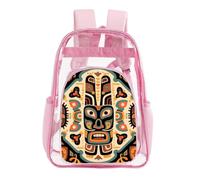 STVNKML Ethnic Totem Clear Backpack Heavy Duty PVC Transparent Bag, Pink