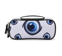 STVNKML Evil Eyes Pencil Case - PU Leather Pencil Bag Multifunctional Zipper Pouch Bags Small Makeup & Stationery Organizer for Office, Travel, Men & Women (8.3x4.3x1.8in