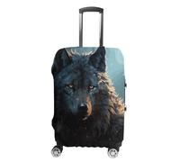 STVNKML Fantasy Wolf Suitcase Covers for Luggage - Elastic Luggage Cover Protector, Double-sided Washable Suitcases Sleeve for 19-32 Inch Luggage, white, M, Fantasy Wolf