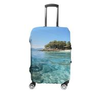 STVNKML Fiji Island And Clear Sea Suitcase Covers for Luggage - Elastic Luggage Cover Protector, Double-sided Washable Suitcases Sleeve for 19-32 Inch Luggage, white, L, Fiji Island and Clear Sea