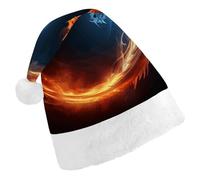 STVNKML Fire And Ice Dragons Santa Hat for Adults Christmas Hat Xmas Santa Hats Cap for Costumes Holiday Party Supplies