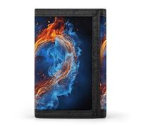 STVNKML Fire And Water Heart Wallet Men's Trifold Wallet And Coin Pocket Slim Card Holder Wallet for Men Money Clip
