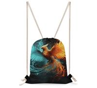 STVNKML Fire And Water Phoenix Drawstring Backpack Sport Gym Bags Yoga Shopping Travel Casual Daypacks for Women Men