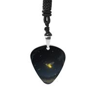 STVNKML Firefly Guitar Pick Holder Necklace Stainless Steel Music Pendant with Adjustable 60cm Cord Functional Jewelry for Guitarists & Music Lovers, Unisex Hip Hop Punk Accessory