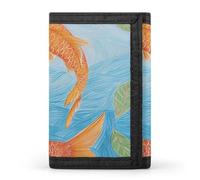 STVNKML Flamingo Floral Pattern Slim Wallets for Men Money Clip Card Holder Wallet Men's Trifold Wallet And Coin Pocket, Orange Fish Pattern, One Size, Modern