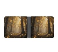 STVNKML Flower Maze Leather Bifold Wallet with 2 Hidden Pockets 6 Card Slots Slim Wallets for Cash, Cards, And ID, Magic Forest, One Size, Modern