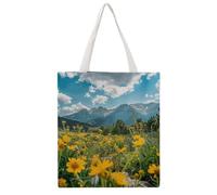 STVNKML Flowers And Green Plants Canvas Tote Bag for Women Cute Stylish Shoulder Bag Reusable Shopping Bags for Daily