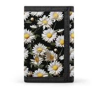 STVNKML Flowers And Horses Hand Drawn Slim Wallets for Men Money Clip Card Holder Wallet Men's Trifold Wallet And Coin Pocket, Daisy, One Size, Modern