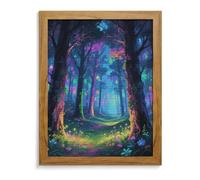 STVNKML Fluorescent Forest 5D Diamond Painting Kit for Adults Full Drill DIY Diamond Art Painting with Complete Set Tools (Pen, Tray, Wax) HD Canvas, Creative Decor Craft Gift Yellow Wood 40 * 50cm