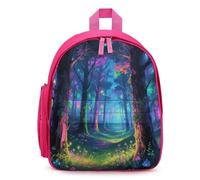 STVNKML Fluorescent Forest Backpack - 12.6 Inch Casual Daypack with Multi-Pockets BookBag for Daily Essentials, Pink, One size