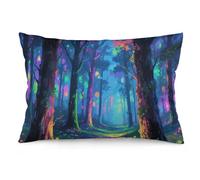 STVNKML Fluorescent Forest Pillow Covers 12 "x20 Double-Sided Soft Plush Pillowcase Square Cushion Case with Hidden Zipper for Sofa Bed Chair, Farmhouse Holiday Decor, Home Gift