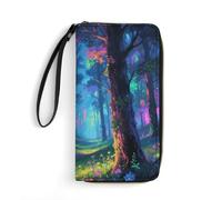STVNKML Fluorescent Forest Womens Wallet Leather Coin Purse Clutch Wristlet Travel Long Wallets Card Organizer