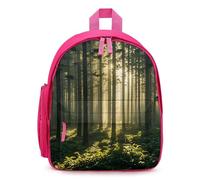 STVNKML Forest White Light Backpack - 12.6 Inch Casual Daypack with Multi-Pockets BookBag for Daily Essentials, Pink, One Size, Daypack Backpacks