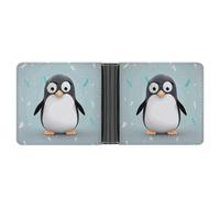 STVNKML French Bulldog Leather Bifold Wallet with 2 Hidden Pockets 6 Card Slots Slim Wallets for Cash, Cards, And ID, Cute Penguin, One Size, Modern