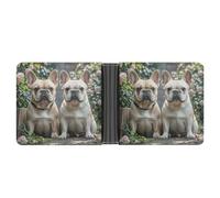 STVNKML French Bulldog Leather Bifold Wallet with 2 Hidden Pockets 6 Card Slots Slim Wallets for Cash, Cards, And ID, french bulldog, One Size, Modern
