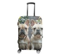 STVNKML French Bulldog Suitcase Covers for Luggage - Elastic Luggage Cover Protector, Double-sided Washable Suitcases Sleeve for 19-32 Inch Luggage, white, Small, French Bulldog