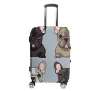STVNKML French Bulldog Suitcase Covers for Luggage - Elastic Luggage Cover Protector, Double-sided Washable Suitcases Sleeve for 19-32 Inch Luggage, white, Small, French Bulldog
