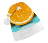 STVNKML Fresh Orange Fruit Santa Hat for Adults Christmas Hat Xmas Santa Hats Cap for Costumes Holiday Party Supplies