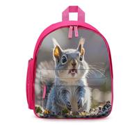 STVNKML Funny Cute Squirrel Backpack 12.6 Inch Casual Daypack with Multi-Pockets BookBag for Daily Essentials, Pink, One Size