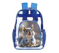STVNKML Funny Cute Squirrel Clear Backpack Heavy Duty PVC Transparent Bag
