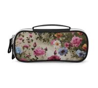 STVNKML Garden Blooming Wildflowers Pencil Case - PU Leather Pencil Bag Multifunctional Zipper Pouch Bags Small Makeup & Stationery Organizer for Office, Travel, Men & Women (8.3x4.3x1.8in