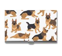 STVNKML German Shepherd Aluminum Alloy Business Card Holder Case Name Card Holder Slim Wallet Business Card Holder Credit Card Holder for Women Men