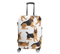 STVNKML German Shepherd Suitcase Covers for Luggage - Elastic Luggage Cover Protector, Double-sided Washable Suitcases Sleeve for 19-32 Inch Luggage, white, XL, German Shepherd