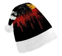STVNKML Germany Flag Eagle Santa Hat for Adults Christmas Hat Xmas Santa Hats Cap for Costumes Holiday Party Supplies