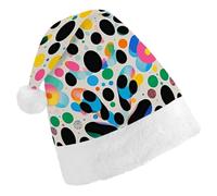 STVNKML Glitter Rainbow Polka Dot Santa Hat for Adults Christmas Hat Xmas Santa Hats Cap for Costumes Holiday Party Supplies