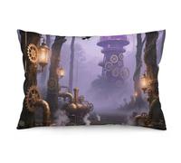 STVNKML Gothic Fog Forest Pillow Covers 12 "x20 Double-Sided Soft Plush Pillowcase Square Cushion Case with Hidden Zipper for Sofa Bed Chair, Farmhouse Holiday Decor, Home Gift