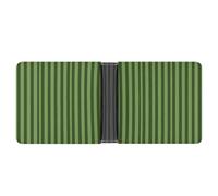 STVNKML Greece Island Sunset Landscape Leather Bifold Wallet with 2 Hidden Pockets 6 Card Slots Slim Wallets for Cash, Cards, And ID, Classic Green Striped, One Size, Modern