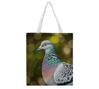 STVNKML Grey Pigeon Canvas Tote Bag for Women Cute Stylish Shoulder Bag Reusable Shopping Bags for Daily
