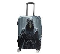 STVNKML Grim Reaper Suitcase Covers for Luggage - Elastic Luggage Cover Protector, Double-sided Washable Suitcases Sleeve for 19-32 Inch Luggage, white, Small, Grim Reaper
