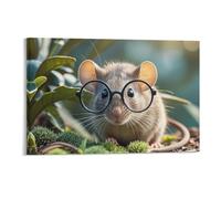 STVNKML Guinea Mouse With Glasses Wall Art for Living Room Boho Decor