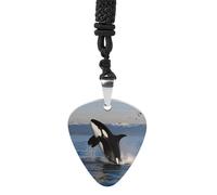 STVNKML Guitar Pick Holder Necklace - 2 Polar Bears Stainless Steel Music Pendant with Adjustable 60cm Cord, Functional Jewelry for Guitarists & Music Lovers, Unisex Hip Hop Punk Accessory, One Size