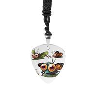 STVNKML Guitar Pick Holder Necklace - Black And White Horses Stainless Steel Music Pendant with Adjustable 60cm Cord, Functional Jewelry for Guitarists & Music Lovers, Unisex Hip Hop Punk Accessory