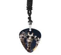 STVNKML Guitar Pick Holder Necklace - Blue Flower Stainless Steel Music Pendant with Adjustable 60cm Cord, Functional Jewelry for Guitarists & Music Lovers, Unisex Hip Hop Punk Accessory, One Size