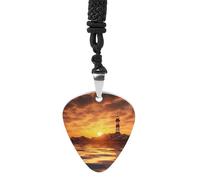 STVNKML Guitar Pick Holder Necklace - Blue Flower Stainless Steel Music Pendant with Adjustable 60cm Cord, Functional Jewelry for Guitarists & Music Lovers, Unisex Hip Hop Punk Accessory, One Size