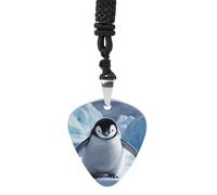 STVNKML Guitar Pick Holder Necklace - Cute Penguins Stainless Steel Music Pendant with Adjustable 60cm Cord, Functional Jewelry for Guitarists & Music Lovers, Unisex Hip Hop Punk Accessory, One Size