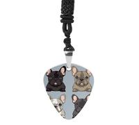 STVNKML Guitar Pick Holder Necklace - Ferrets Stainless Steel Music Pendant with Adjustable 60cm Cord, Functional Jewelry for Guitarists & Music Lovers, Unisex Hip Hop Punk Accessory, One Size