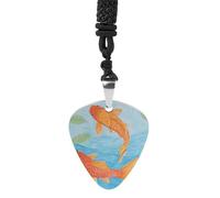 STVNKML Guitar Pick Holder Necklace - Flamingo Floral Pattern Stainless Steel Music Pendant with Adjustable 60cm Cord, Functional Jewelry for Guitarists & Music Lovers, Unisex Hip Hop Punk Accessory