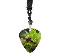 STVNKML Guitar Pick Holder Necklace - Flamingo Floral Pattern Stainless Steel Music Pendant with Adjustable 60cm Cord, Functional Jewelry for Guitarists & Music Lovers, Unisex Hip Hop Punk Accessory
