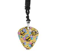 STVNKML Guitar Pick Holder Necklace - Leaves And Berries Stainless Steel Music Pendant with Adjustable 60cm Cord, Functional Jewelry for Guitarists & Music Lovers, Unisex Hip Hop Punk Accessory, One